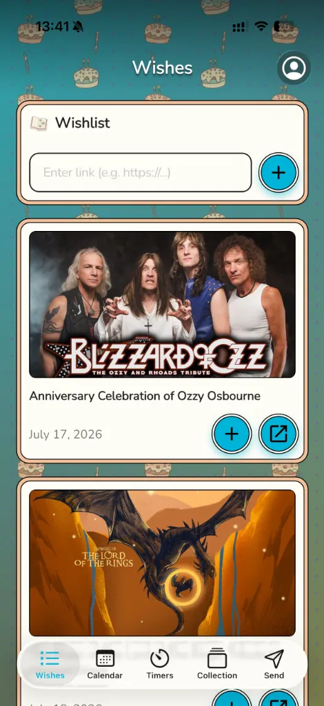 Holdy App Wishlist Screen